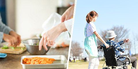 障がい者デイサービス・調理実習/外出活動